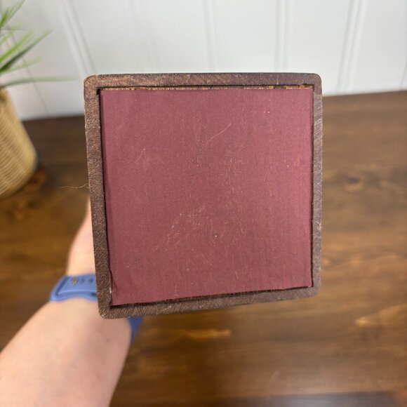 Vintage Wood Gift Box for Wine Bottle Bombay Company Wood Box with Brass Handle - Picture 8 of 15